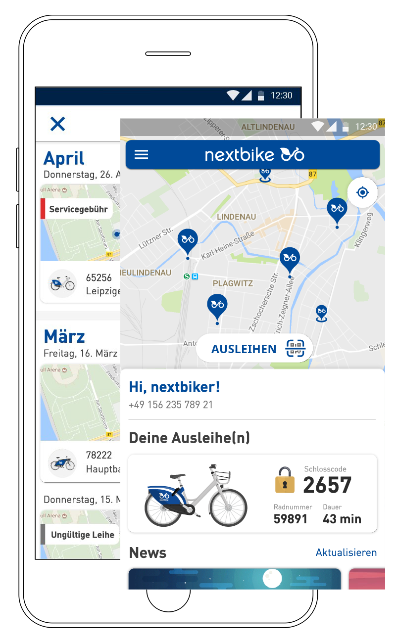 nextbike App Mockup